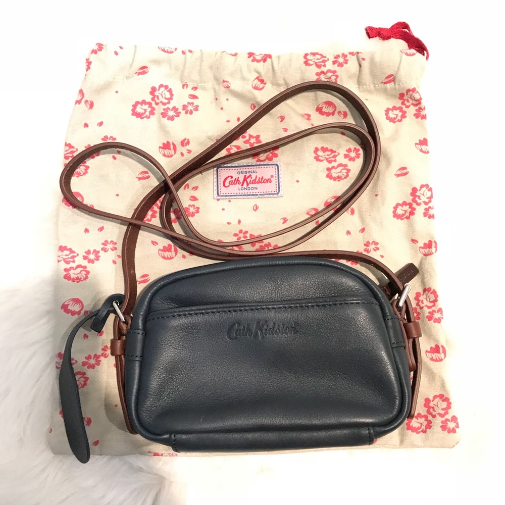 Cath Kidson Mini Navy Leather Cross Body Bag